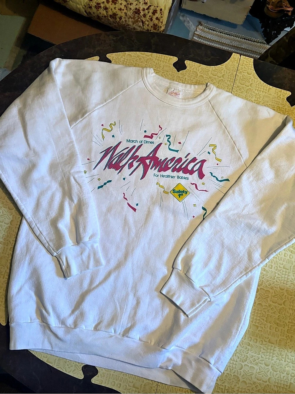 Alore Vintage March of Dimes Walk America Sweatshirt White XL